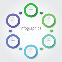 Fototapeta premium Infographic 6 options design elements for your business data. Vector Illustration.