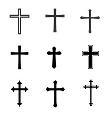 Religion illustration sign collection. church symbol. jesus logo. Vector