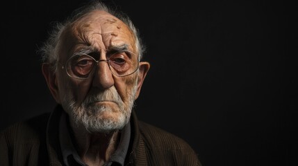 Fototapeta premium Upset Man on black background.