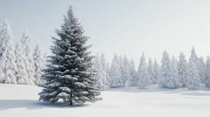 Fototapeta premium Christmas Tree in a Snowy Forest