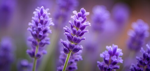 Fototapeta premium Detailed macro of a lavender flower (Lavandula angustifolia)