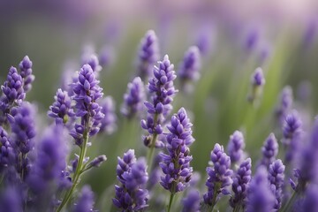 Fototapeta premium Detailed macro of a lavender flower (Lavandula angustifolia)