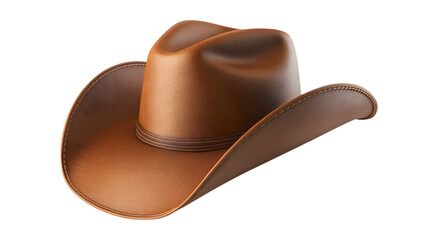 Classic Brown Leather Cowboy Hat