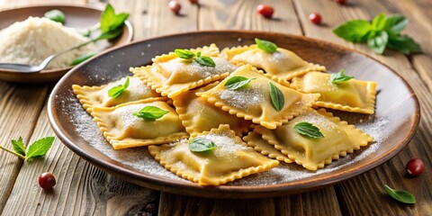 Delicious homemade ravioli filled with a savory mixture of meat or vegetarian ricotta, salt, and spices, ravioli, homemade