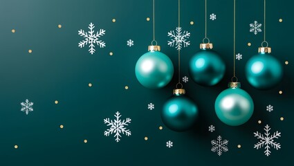 Christmas poster illustration with festive elements and copy space for messaging.