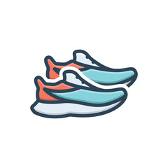 Color illustration icon for shoes