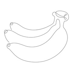 Banana continuous single line art drawing. Banana fruit minimal art style.