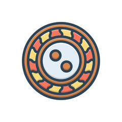 Color illustration icon for button