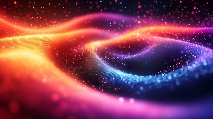  Glowing big data on a colorful background. 3d illustration design 