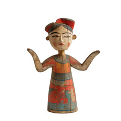 Naklejka premium wooden puppet , isolated 