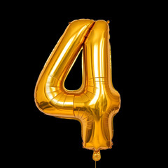 A transparent Golden numeric number inflatable balloon