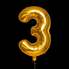 A transparent Golden numeric number inflatable balloon