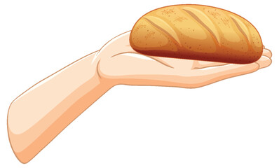 Hand Holding Freshly Baked Bread