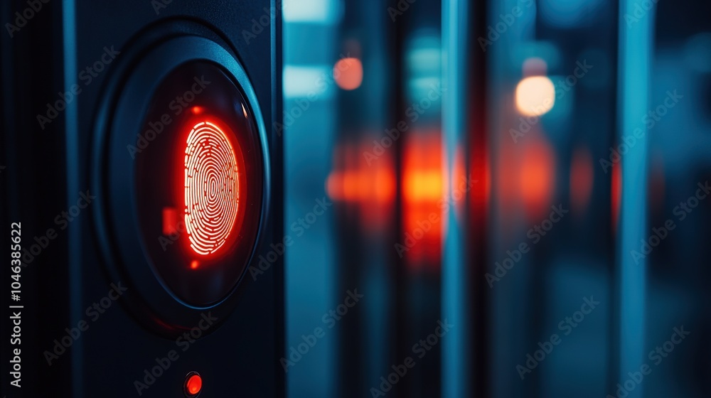 Aufkleber a detailed view of a futuristic microchip featuring a glowing fingerprint pattern in a vibrant digit