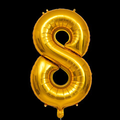 A transparent Golden numeric number inflatable balloon