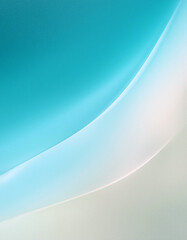 Serene Aqua Curves: A mesmerizing blend of teal and ivory, creating a tranquil, flowing abstract art piece.
