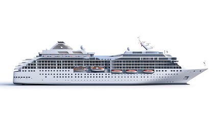 Luxury Cruise Ship isolated on white background