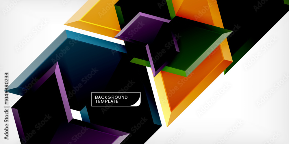 Poster vector 3d arrow techno design template