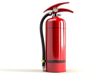 Obraz premium Red fire extinguisher isolated on white background