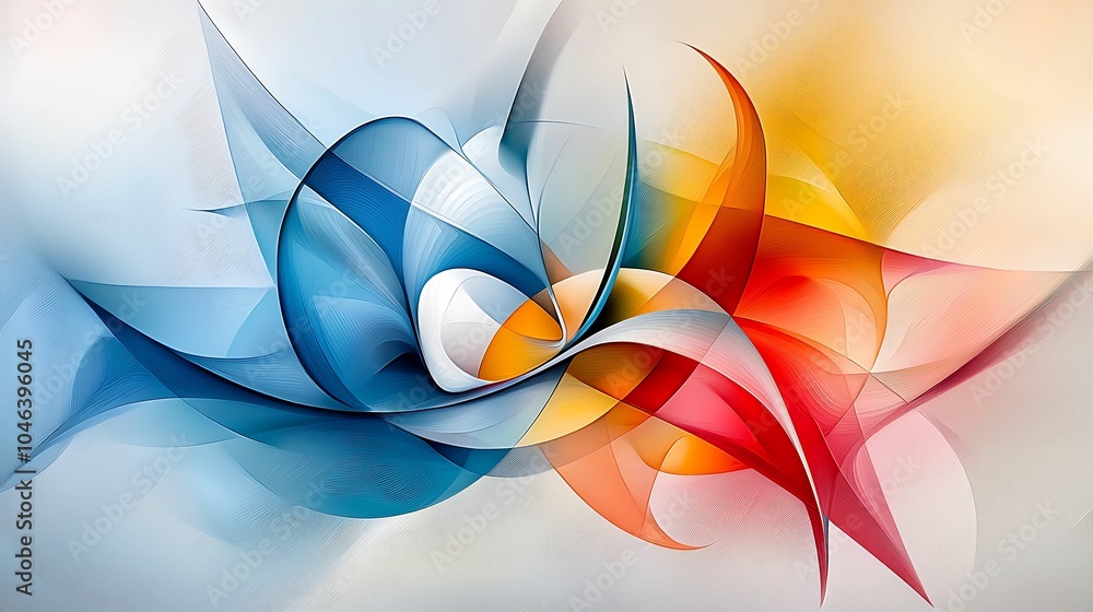 Poster dynamic fusion of colors an artistic exploration of abstract shapes and fluid forms in motion