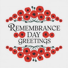 Remembrance Day Greetings with Poppy Flowers