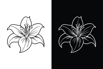 Delicate Lily Icon Design. Vector Art for Botanical Projects