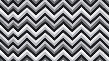 Geometric black and white chevron wallpaper featuring a repeating pattern of intersecting lines in different shades of gray, graphic art, home decor inspiration, abstract designs