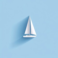 Sailboat Papercut Minimalist Design