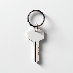 Silver Key with Keyring