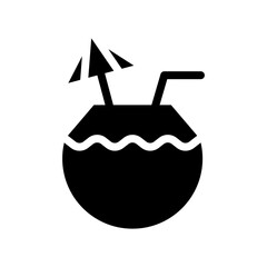 Coconut Drink Icon Vector Symbol Design Illustration