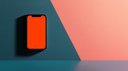 Smartphone with Gradient Background: Mobile Phone Mockup