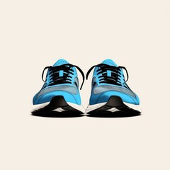 Blue Running Shoes Close-Up
