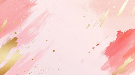 Obraz premium Photo of, Pink background with abstract paint strokes and splatters for design, banner template