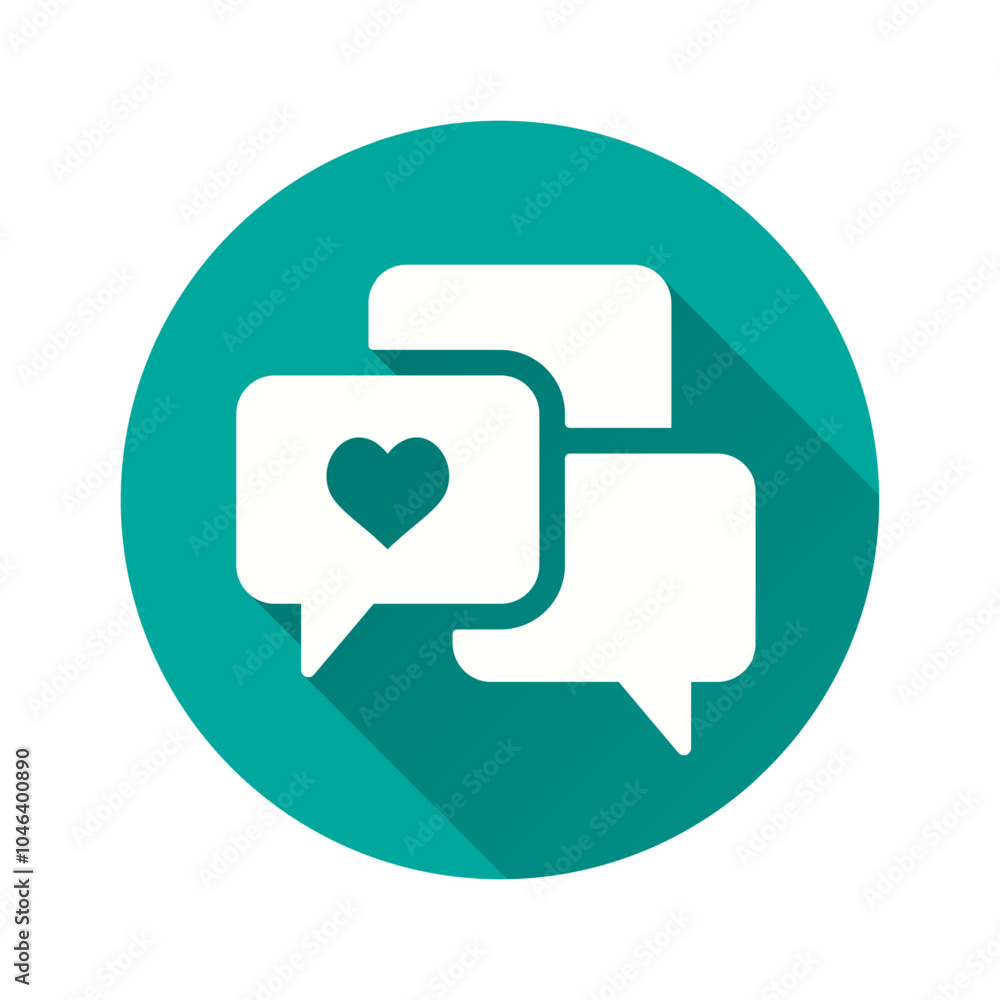 Poster support group flat icon. simple illustration with long shadow for graphic and web design.