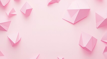 Photo of, Pink background with abstract polygonal shapes for design, banner template