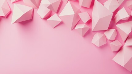 Photo of, Pink background with abstract polygonal shapes for design, banner template