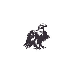 Eagle Vector Illustration Set, Black and White Silhouettes. Collection of Different Eagle Poses, Perfect for Logos, Designs, and More.