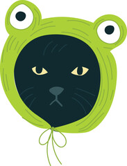 Vector illustration of a cartoon cat face.