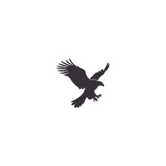 Eagle Vector Illustration Set, Black and White Silhouettes. Collection of Different Eagle Poses, Perfect for Logos, Designs, and More.