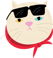 Vector illustration of a cartoon cat face.