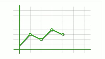 Green Line Graph with Data Points on Grid