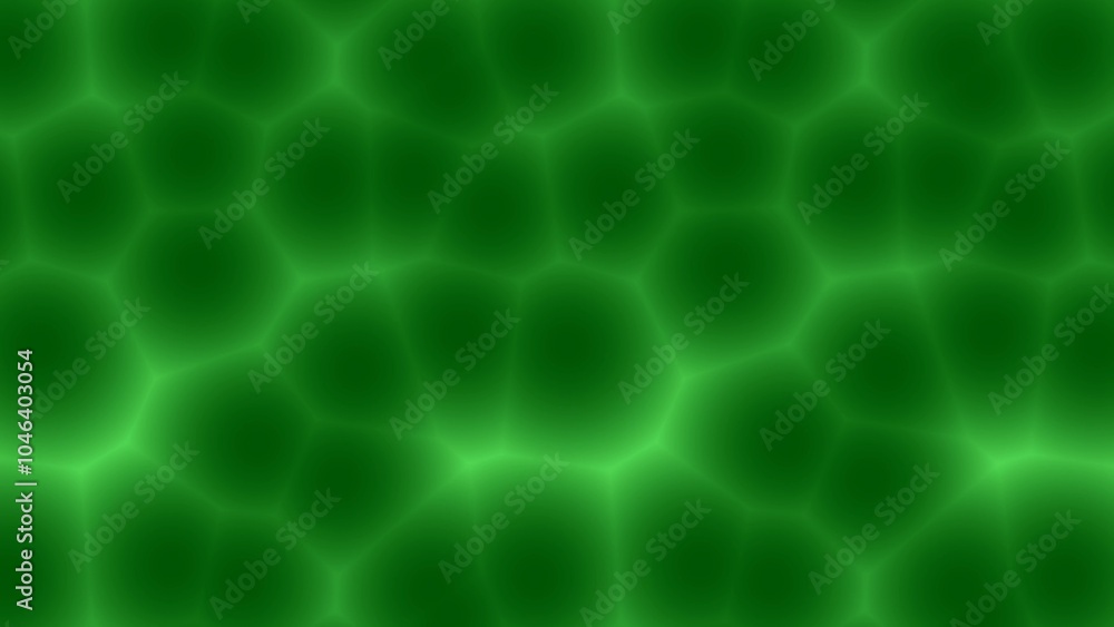Poster abstract green cellular pattern with glowing edges