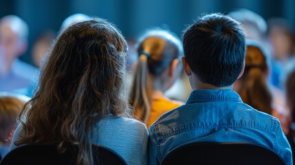 Obraz premium Parents attending a school event of their children