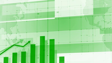 Abstract Green Financial Chart with Upward Trend