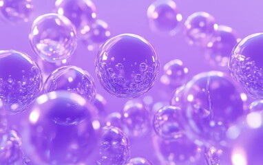 3d bubbles balls Purple background 
