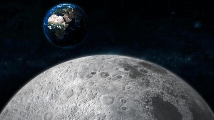 earth moon view realistic in the galaxy © Sohan Stock