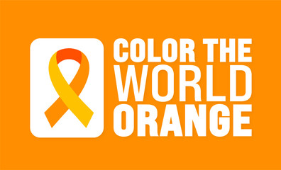 Color The World Orange background or banner design template is observed every year in November. Holiday concept. Template for card, poster, placard, template.