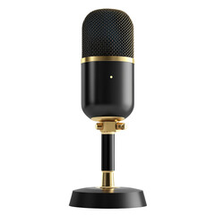 Sleek 3D Microphone with Realistic Details and Stand