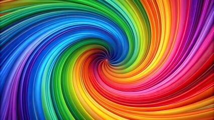Colorful rainbow swirls in a mesmerizing spiral pattern across the wallpaper background, creating a sense of movement and energy, psychedelic art, home decor, room wallpaper, swirling patterns