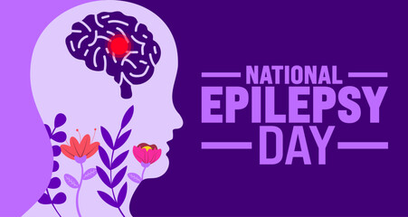 National Epilepsy Day background or banner design template is observed every year in November. Holiday concept. Template for card, poster, placard, template.